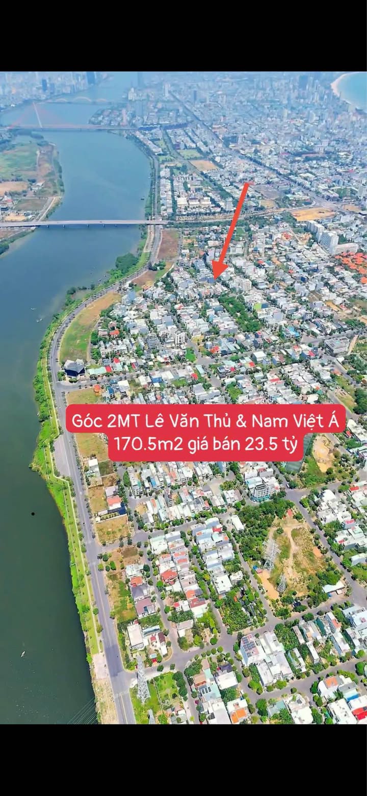 Đất nền góc 2MT Lê Văn Thủ, Khuê Mỹ 170.5m² giá 23.5 tỷ - Cơ hội đầu tư đẳng cấp!