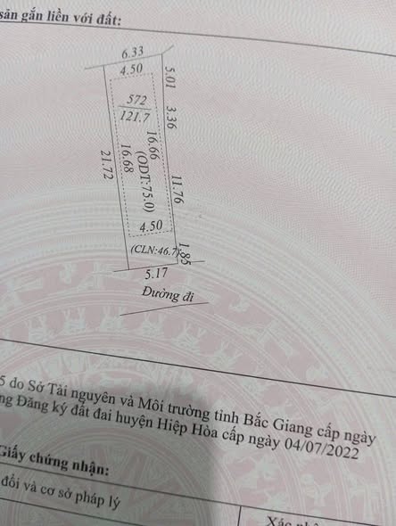 Đất nền Bắc Lý Hiệp Hòa 121m² giá 800 triệu - Cách trung tâm 700m!