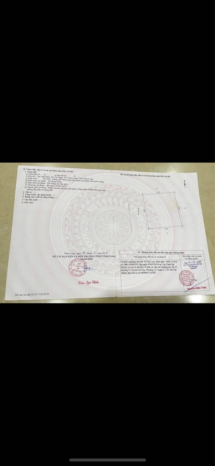 Đất nền Tân Ngãi Vĩnh Long 441m² giá 3.3 tỷ - Sổ đỏ chính chủ, thương lượng ngay!