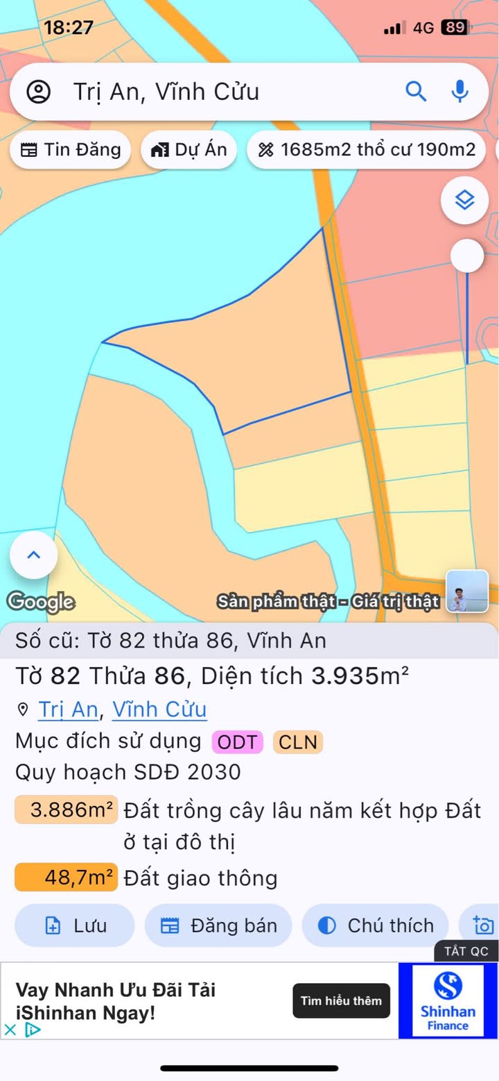 Đất nền Trị An Đồng Nai 4.000m² giá 5.25 tỷ - View suối tuyệt đẹp!