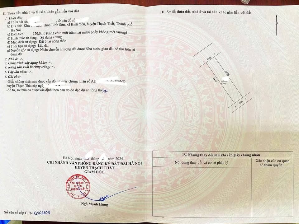 Đất nền TĐC Đà Gạo, 120m² - Sổ đỏ chính chủ, giá thỏa thuận hấp dẫn!