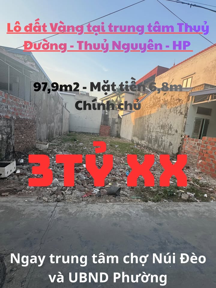 Đất nền khu dân cư Thủy Đường 97m² giá 3 tỷ - Vị trí đắc địa, cơ hội đầu tư lớn!