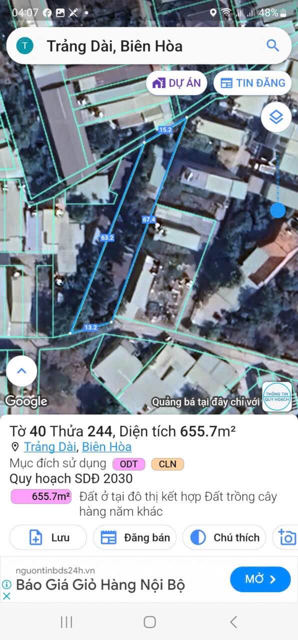 Đất biệt thự Trần Văn Xã Biên Hòa 655m² giá 8.6 tỷ - Sổ đỏ chính chủ!