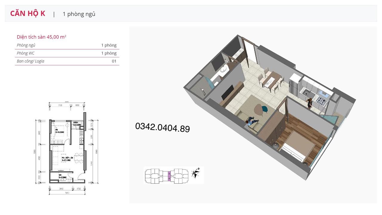 Căn hộ Eco Dream Thanh Xuân 45m² giá 9.5 triệu - Vào ở ngay!