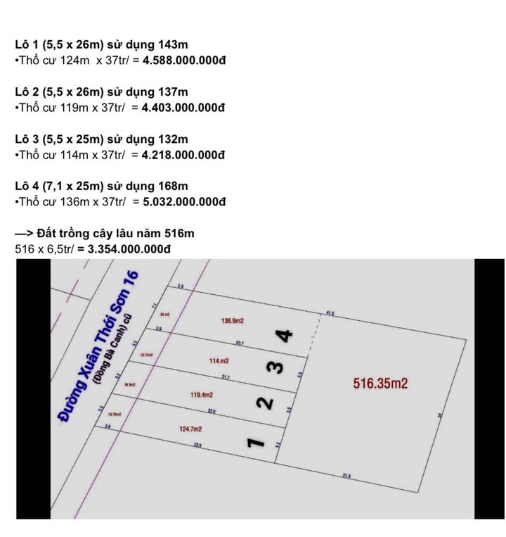 Đất nền Xuân Thới Sơn 143m² giá 4.588 tỷ - Sổ đỏ chính chủ, vị trí đẹp!