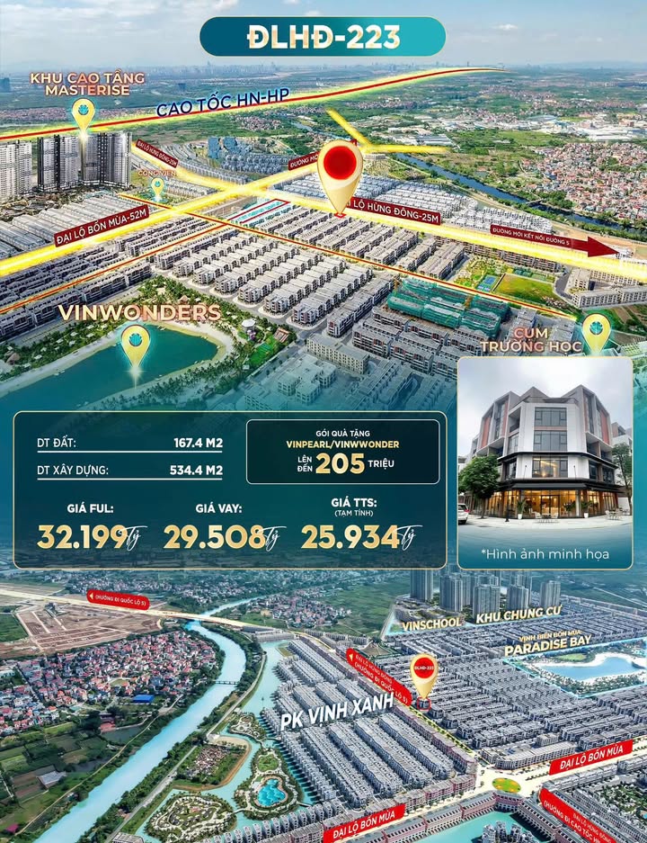 Shophouse Đại Lộ Hừng Đông 167m² giá 25.9 tỷ - Cơ hội đầu tư hiếm có!