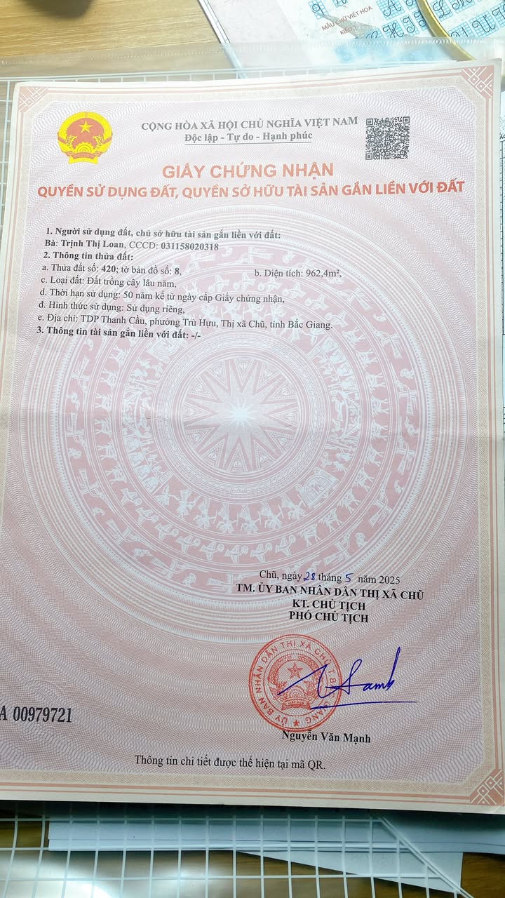 Đất nền Trù Hựu Lục Ngạn 962,4m² giá thỏa thuận - Cơ hội đầu tư tuyệt vời!