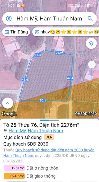 Đất vườn 2300m² Hàm Mỹ, Bình Thuận giá 3.2 tỷ - Sổ hồng chính chủ, hai mặt tiền đẹp!