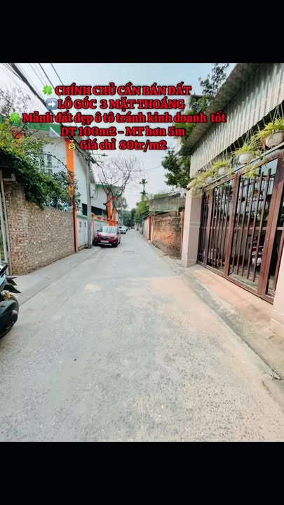 Đất nền lô góc Ngọc Thụy 100m² giá 8 tỷ - Kinh doanh tuyệt vời!