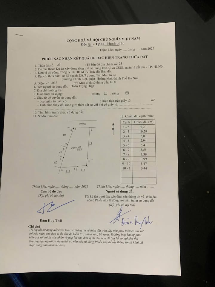 Đất nền tại Hoàng Mai 73,2m² - Gần chợ Tân Mai, tiện ích đầy đủ!