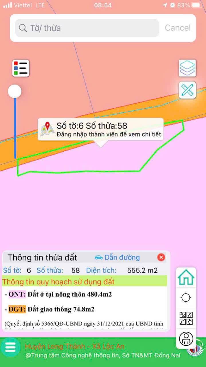 Đất nền 555m² xã Lộc An, huyện Long Thành, giá chỉ 1.1 tỷ - Sổ hồng chính chủ!