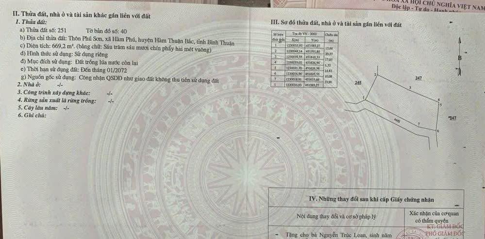 Đất nông nghiệp 700m² Hàm Phú giá chỉ 90 triệu - Đầu tư lâu dài lý tưởng!