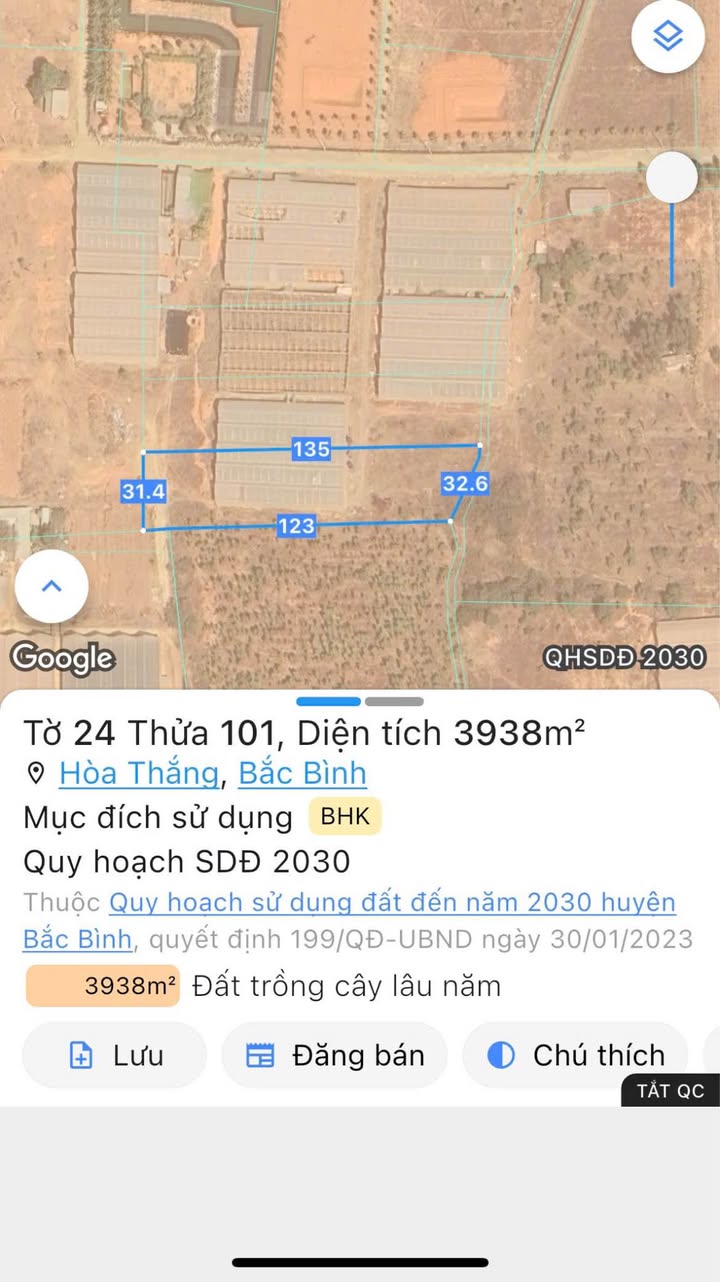 Đất vườn Hòa Thắng, Bắc Bình 3.938m² giá 3.938 tỷ - Pháp lý sổ hồng chính chủ!