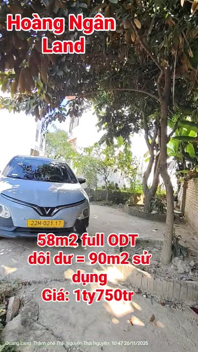 Đất nền Phan Đình Phùng Thái Nguyên 58m² giá 1.75 tỷ - Đường rộng 5m, giao thông thuận tiện!