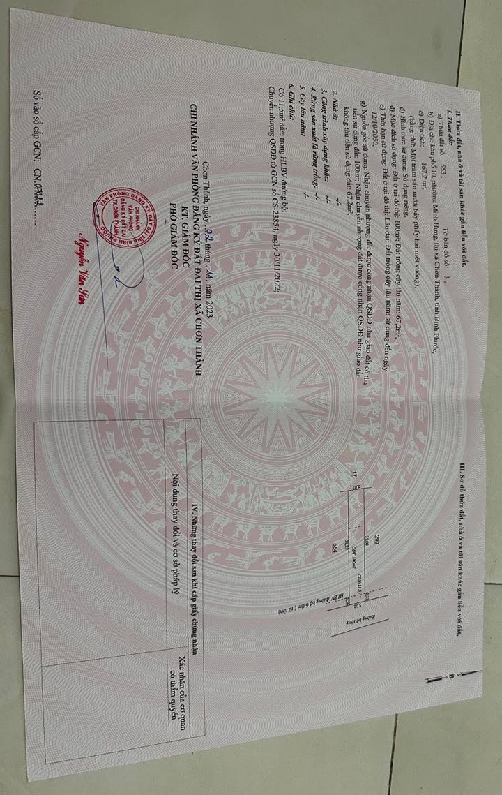 Đất nền KP 10 Minh Hưng, Chơn Thành 167m² giá 475 triệu - Chính chủ cần bán gấp!