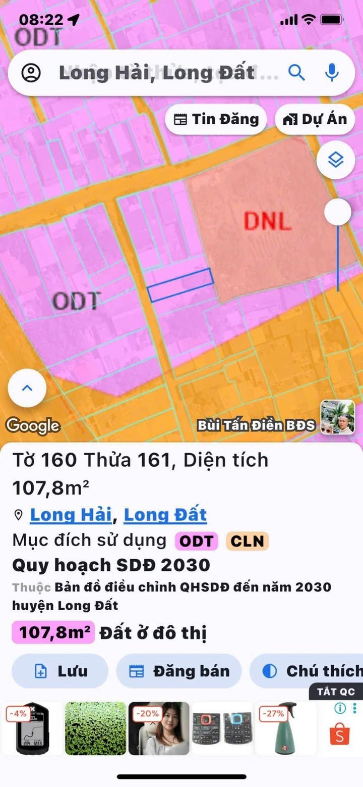 Đất thổ cư Long Hải 107m² giá 2.2 tỷ - Cơ hội đầu tư sinh lời!