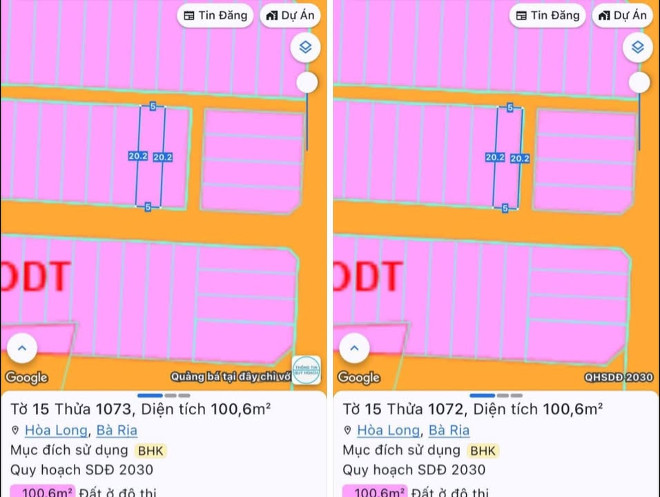Đất nền 2 lô liền kề tại Tam Long, Bà Rịa - 200m² - Cơ hội đầu tư giá tốt