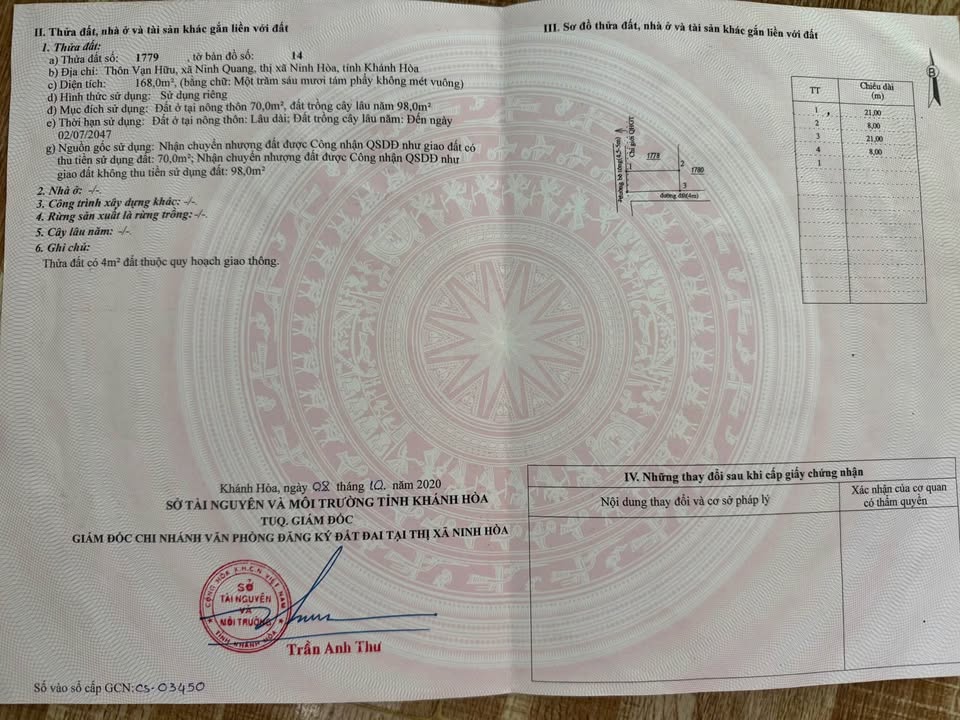 Nhà 2 mặt tiền thôn Vạn Hữu, 168m² chỉ 800 triệu - Cơ hội đầu tư hấp dẫn!