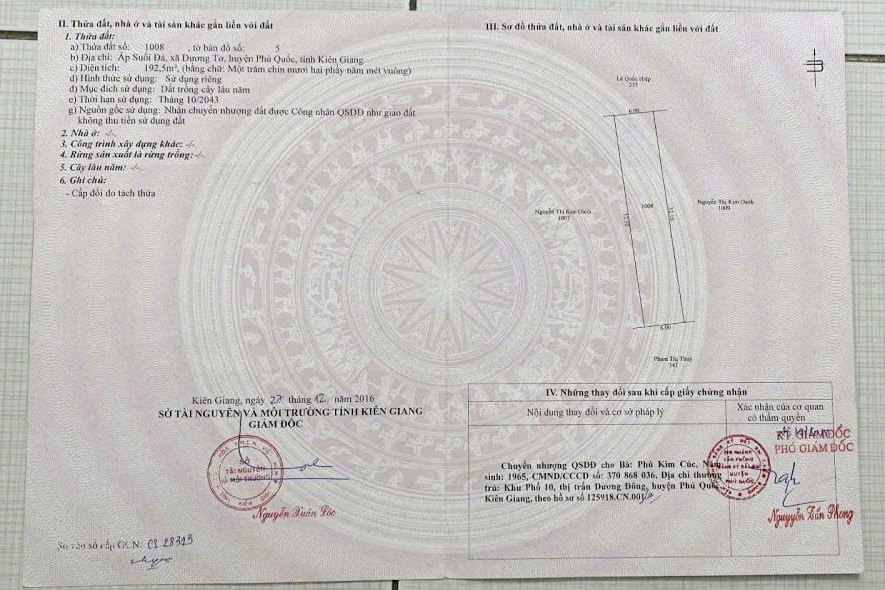 Đất nền Dương Tơ Phú Quốc 192m² giá 1.25 tỷ - Cắt lỗ nhanh chóng!