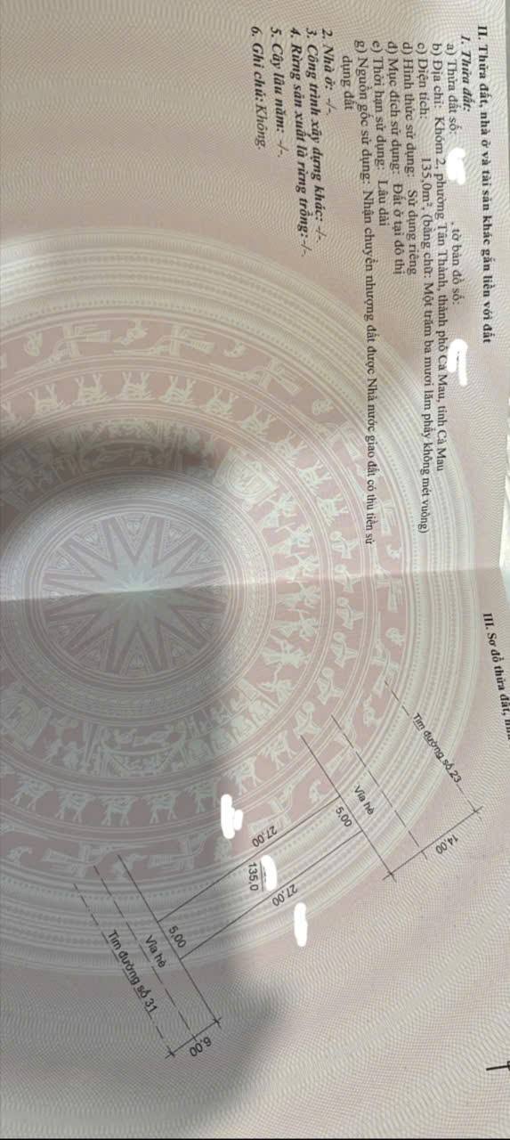 Đất nền 2 mặt tiền KĐT Happy Home Cà Mau 135m² giá 1.9 tỷ - Đầu tư sinh lời ngay!