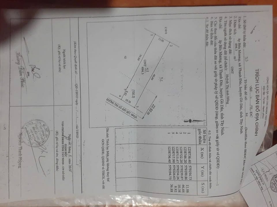 Đất thổ cư Gò Dầu Tây Ninh 460m² giá 190 triệu - Cơ hội đầu tư tuyệt vời!