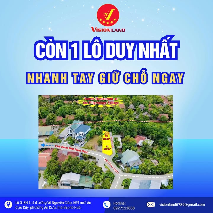 Đất nền An Cựu Huế 124m² giá 1,79 tỷ - Sổ hồng chính chủ, đầu tư sinh lời!