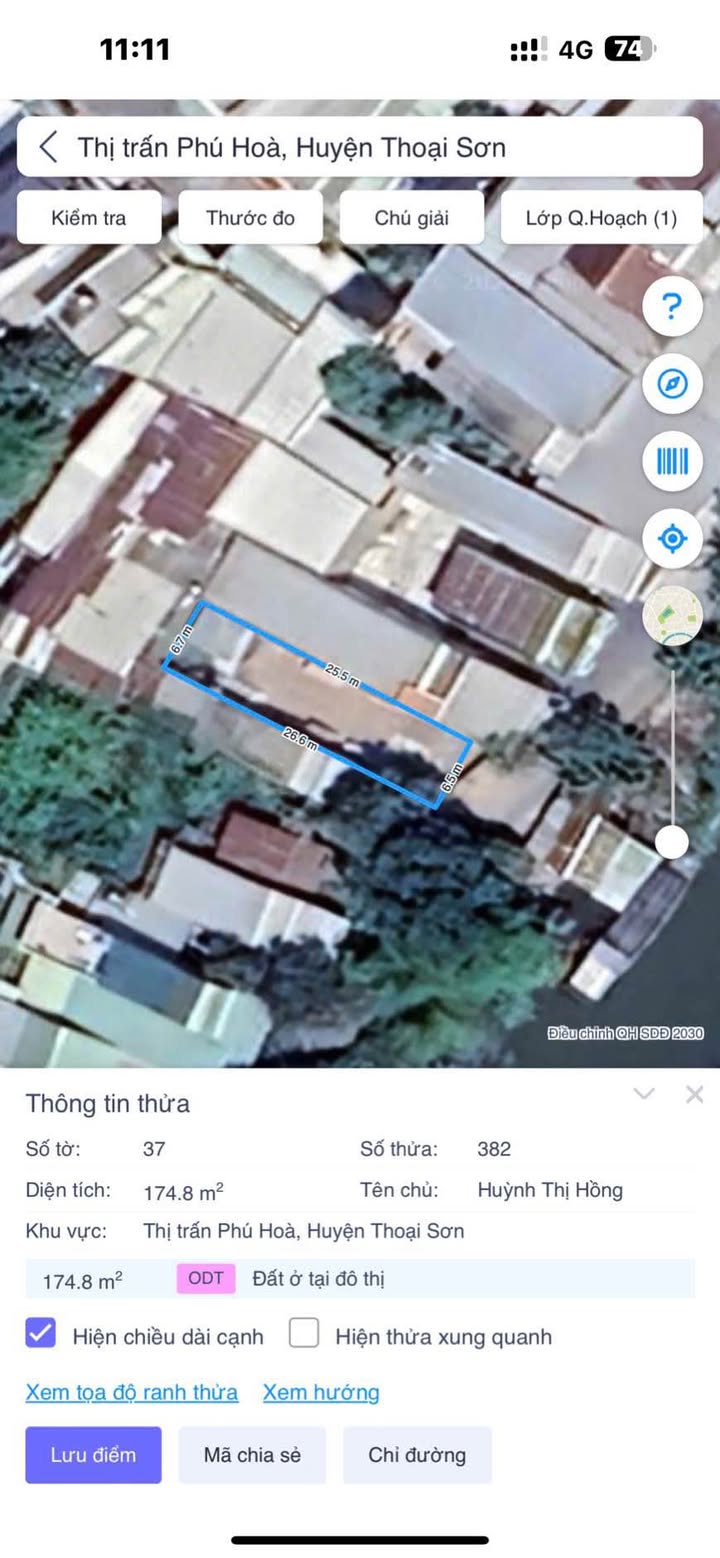 Đất nền Phú Hòa Thoại Sơn 169m² giá 2.405 tỷ - Mặt tiền đường xe 16 chỗ