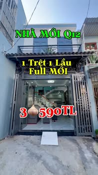 Nhà mới 1 trệt 1 lầu tại Hiệp Thành, Q12 giá 3.59 tỷ - Thiết kế hiện đại, ô tô vào tận nhà!