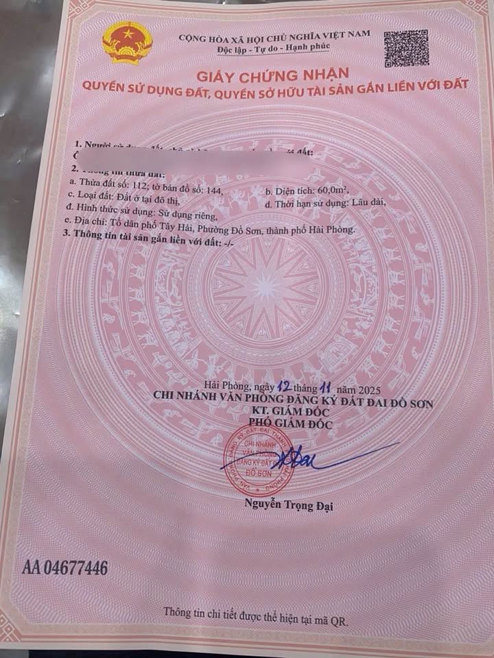 Đất nền góc đường Nguyễn Hữu Cầu, Đồ Sơn 60m² giá 1.8 tỷ - Đầu tư sinh lời cao!