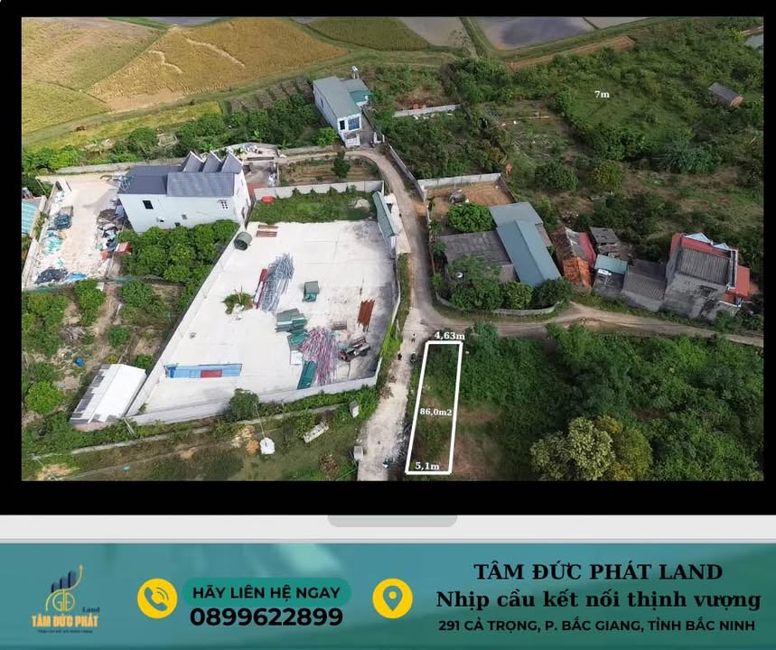 Đất lô góc 2 mặt tiền 86m² giá 850 triệu - Cơ hội đầu tư tại Tân Dĩnh