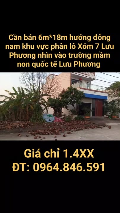Đất nền Lưu Phương Kim Sơn 108m² giá 1.4 tỷ - Hướng Nam, sát trường mầm non quốc tế!