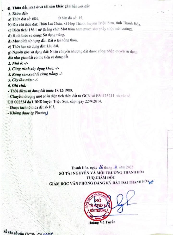 Đất nền Xã Hợp Thành, Triệu Sơn 156.1m² giá 400 triệu - Cơ hội đầu tư tuyệt vời!