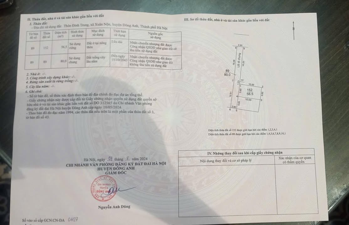 Đất thổ cư thôn Đình Trung, Đông Anh 56.5m² giá 700 triệu - Đường ô tô tránh nhau!