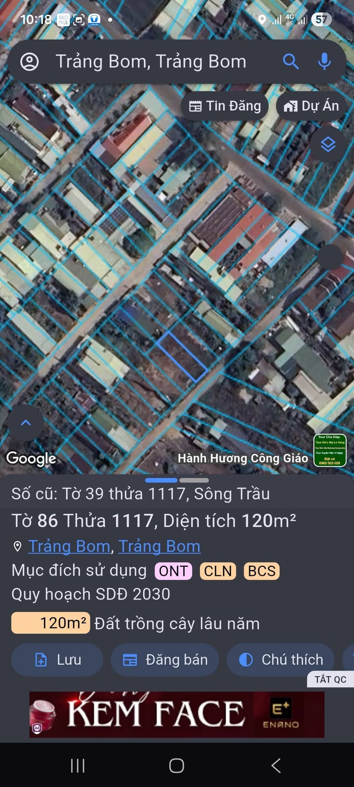 Đất nền 120m² ấp 5 xã Sông Trầu giá 1.13 tỷ - Sổ hồng chính chủ, tiện ích đầy đủ!