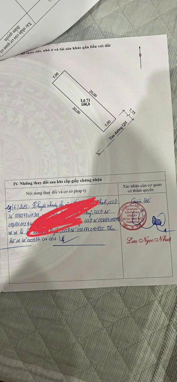 Đất nền 100m² đường Trịnh Tùng, phường Quảng Hưng giá 3 tỷ - Pháp lý rõ ràng!