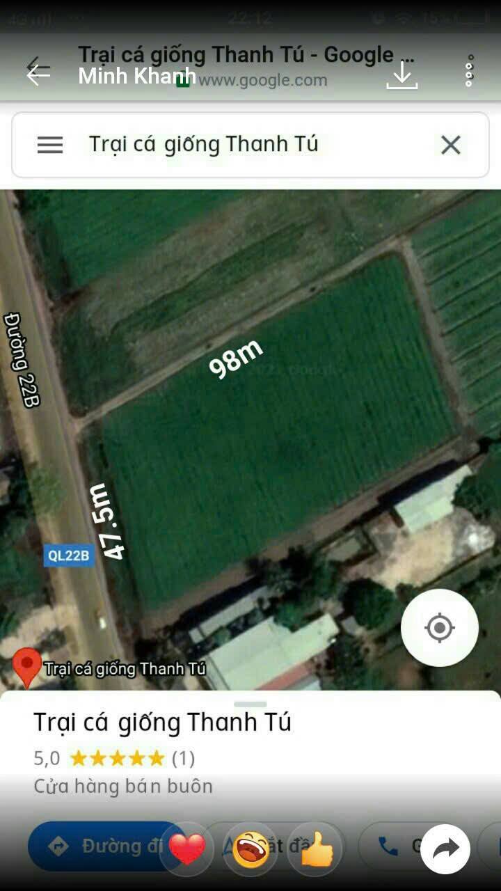 Đất mặt tiền Quốc lộ 22B Châu Thành 4704m² giá 130 triệu/m ngang - Cơ hội đầu tư tuyệt vời!