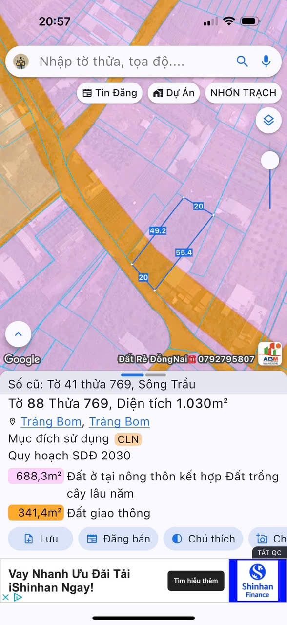 Đất nền mặt tiền đường nhựa Sông Trầu 1000m² giá chỉ 3 tỷ - Đầu tư sinh lời ngay!