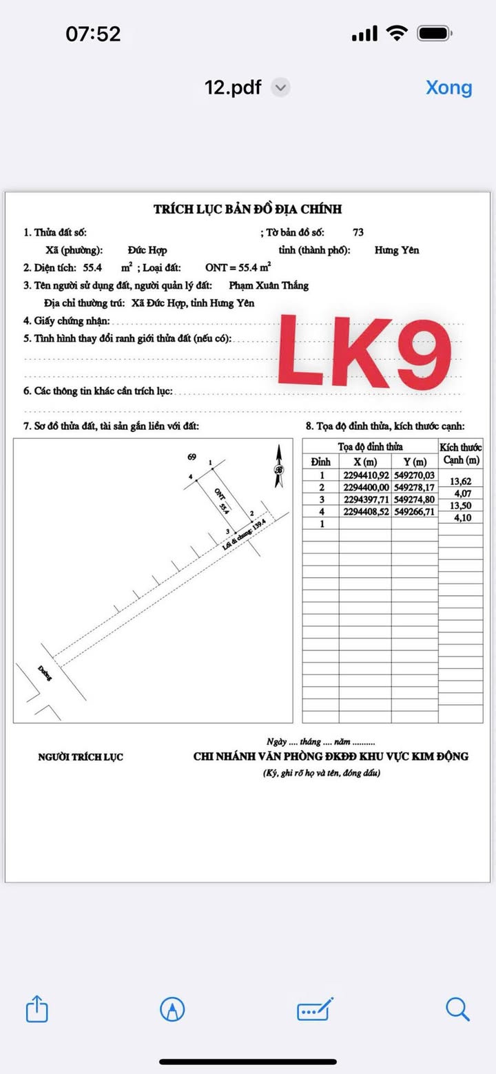 Đất nền Đức Hợp, Kim Động, Hưng Yên 54m² giá 900 triệu - Cơ hội đầu tư hấp dẫn!
