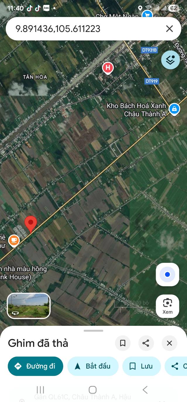 Đất kinh doanh mặt tiền QL 61C, Châu Thành A, Hậu Giang 985m² - Cơ hội đầu tư sinh lời!