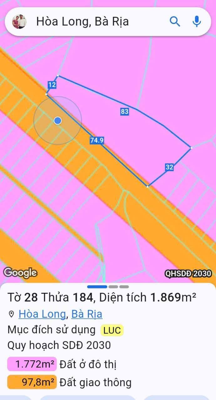 Đất nền mặt tiền đường số 15, phường Tam Long, 1869m² giá 7.5 tỷ - Cơ hội đầu tư hấp dẫn!