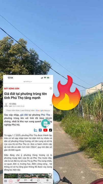 Đất nền Phú Thọ 100m² giá đầu tư tiềm năng - Cơ hội vàng cho nhà đầu tư!