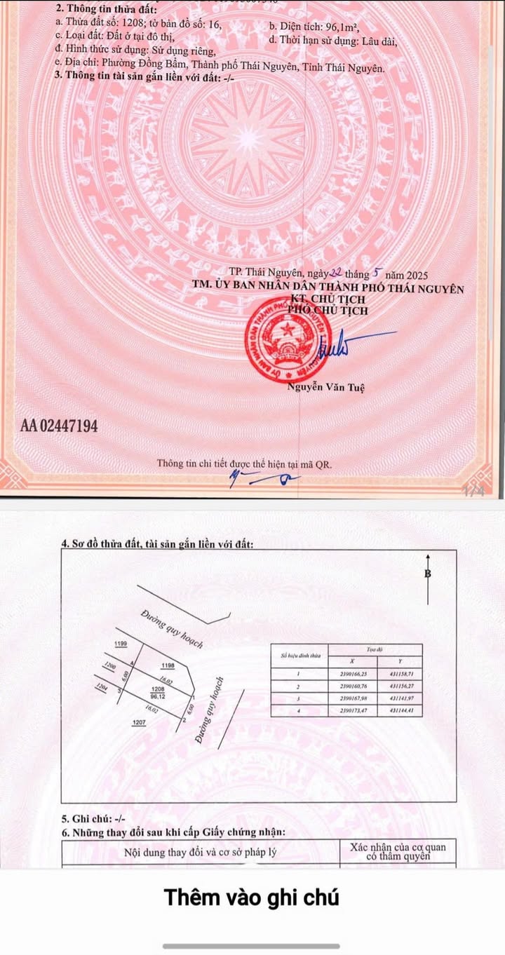 Đất nền Khu đô thị Picenza Plaza Thái Nguyên 96m² giá 4.428 tỷ - Đầu tư sinh lời hấp dẫn!