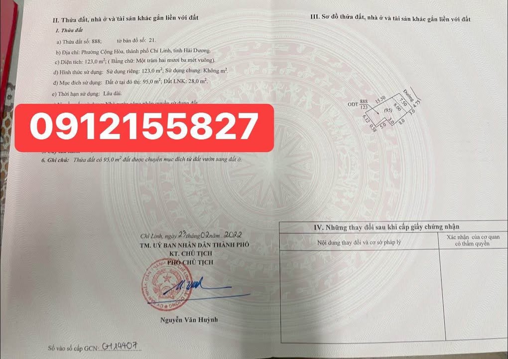 Đất nền Cộng Hoà Chí Linh 123m² giá 1 tỷ - Đường rộng, gần KCN!