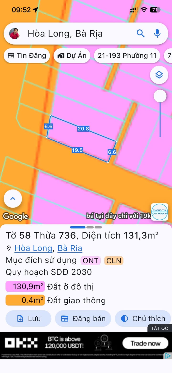 Lô góc 2 mặt tiền đường Hương Lộ 2, TP Bà Rịa 131m² giá 3.7 tỷ - Đầu tư sinh lời mạnh!