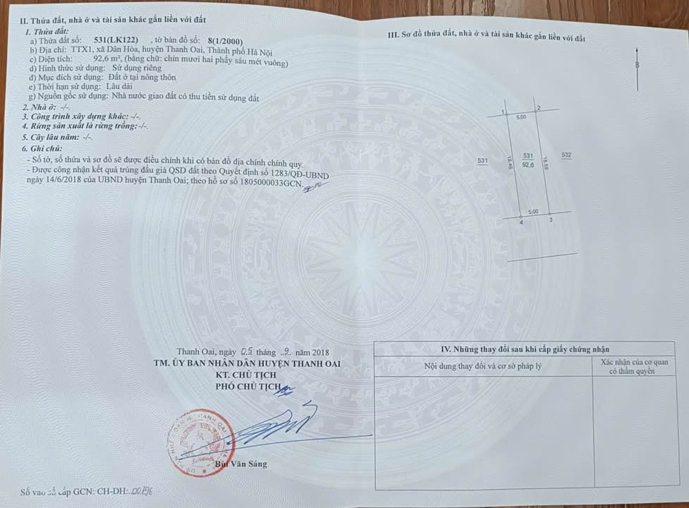 Lô đất đấu giá Dân Hòa, Thanh Oai 92m² giá chỉ 1xx triệu - Đầu tư sinh lời cao!