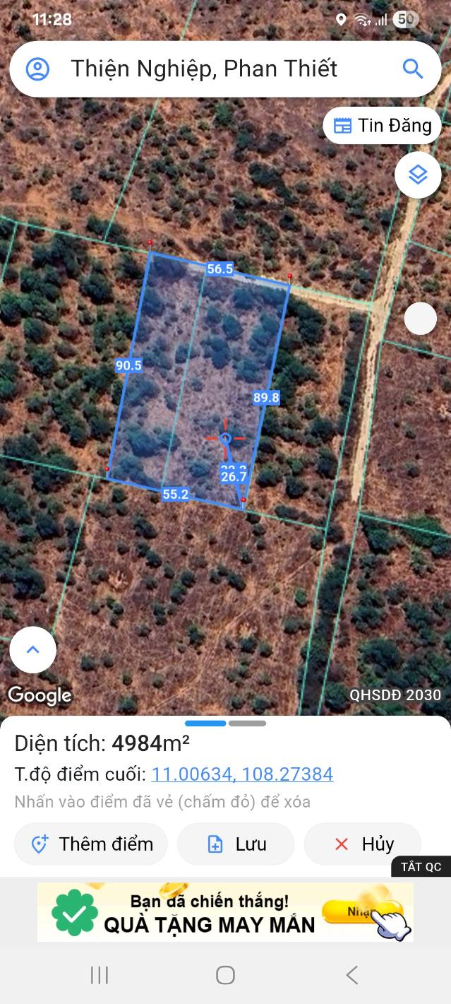 Đất 5 sào cây trồng Thiện Nghiệp, Phan Thiết - Đường bê tông ô tô tới nơi!