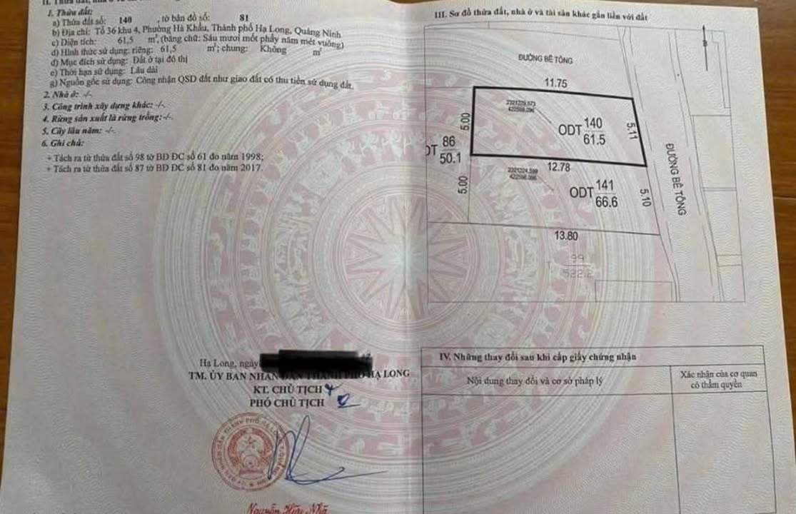 Đất nền Giếng Đáy, Hạ Long 61.5m² giá 1.5 tỷ - Bán gấp lô góc 2 mặt tiền!