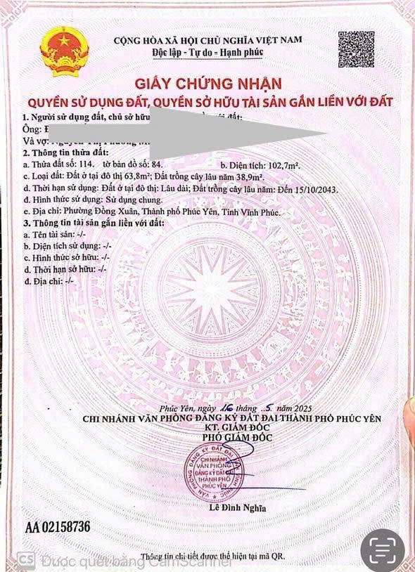 Đất nền Phúc Yên 102m² giá 2.9 tỷ - Kinh doanh hiệu quả ngay!