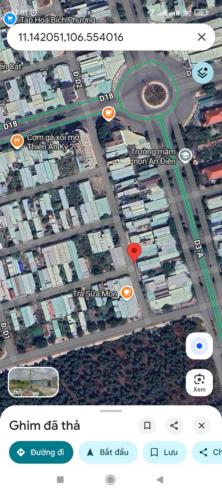 Đất nền An Điền, Bến Cát 125m² giá 1.9 tỷ - Sổ hồng chính chủ, thổ cư 100%!