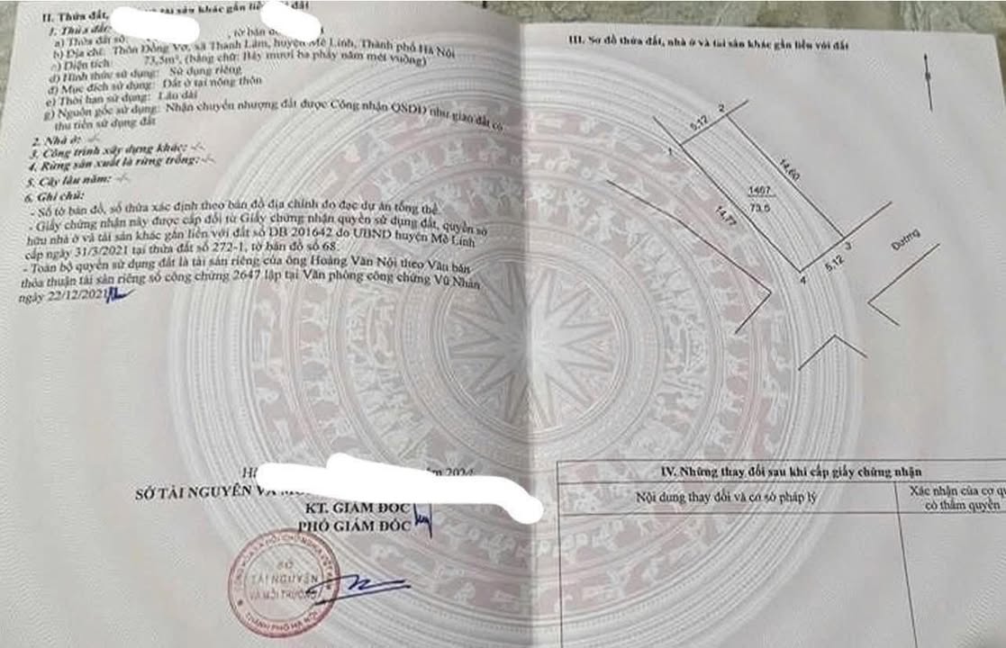 Đất thổ cư 73.5m² tại Quang Minh - Mặt tiền 5.12m, giá đầu tư hấp dẫn!